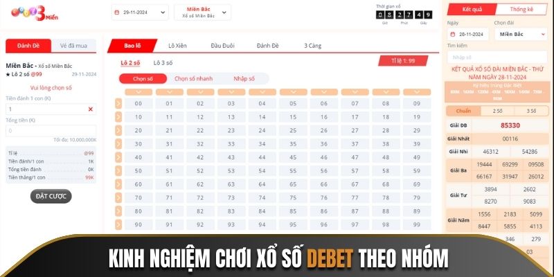 Kinh nghiệm chơi xổ số Debet hiệu quả theo nhóm uy tín