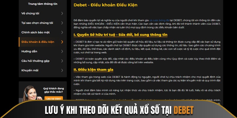 Lưu ý khi theo dõi KQXS tại nền tảng Debet